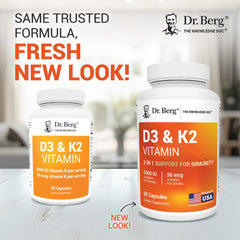 Close-up of Dr. Berg D3 K2 bottle label
