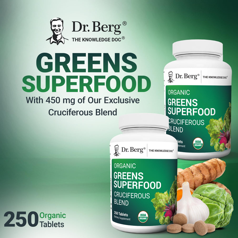 GMP-certified production badge for Dr Berg Greens