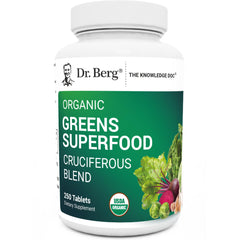 Dr Berg Greens tablets bottle shown for daily supplementation