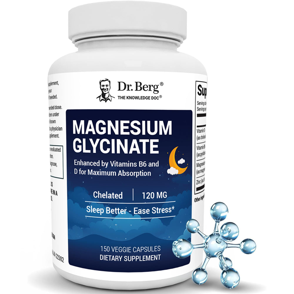 Bottle front of Dr. Berg Maximum Strength Magnesium Glycinate