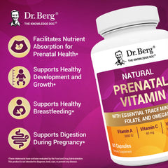 Dr. Berg Prenatal bottle with water illustrating convenient daily routine.