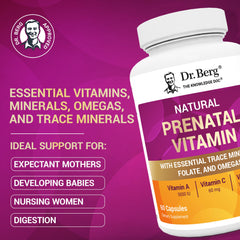 Nutrition facts label sample for Dr. Berg Prenatal Vitamins