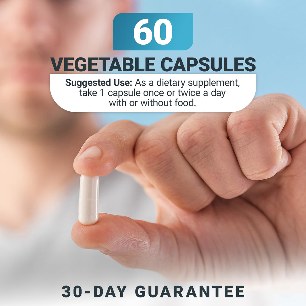 Close-up of the product packaging and capsule bottle