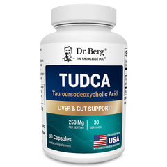 Dr. Berg TUDCA supplement bottle on a white background