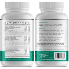 Close-up of multivitamin label highlighting essential vitamins and minerals