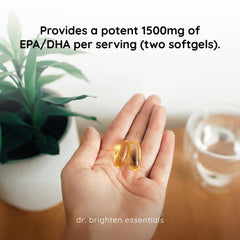 EPA/DHA content graphic for Dr. Brighten Omega Plus