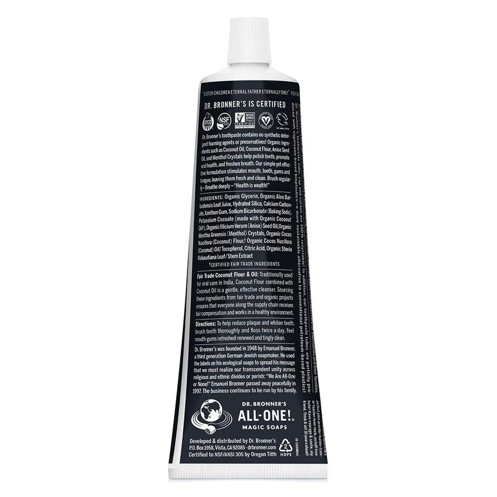 Close-up of toothpaste texture showing low-foaming formula