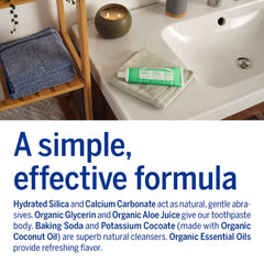 No synthetic foaming agents and cruelty-free emblem on toothpaste box