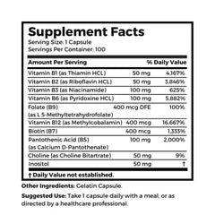 Gelatin capsules of SuperB100 B Vitamin Complex