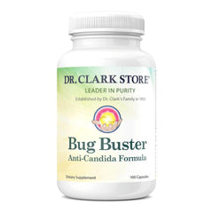 Dr Clark Store Bug Buster Anti-Candida Formula bottle on display