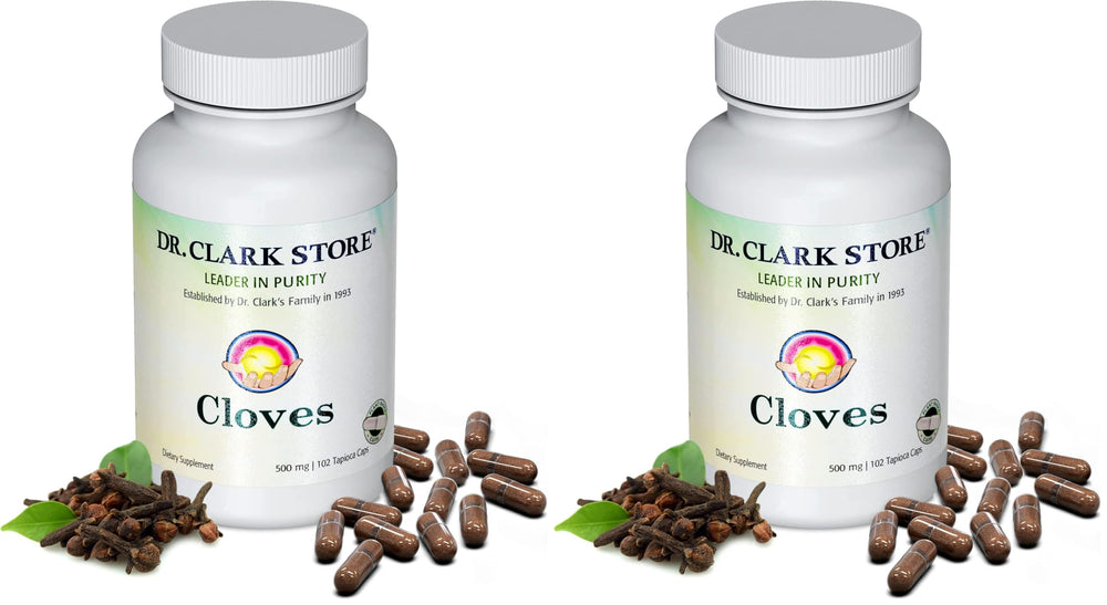 Front label of Dr Clark Store Cloves Vegetarian 500mg 102 Tapioca Capsules Pack 2