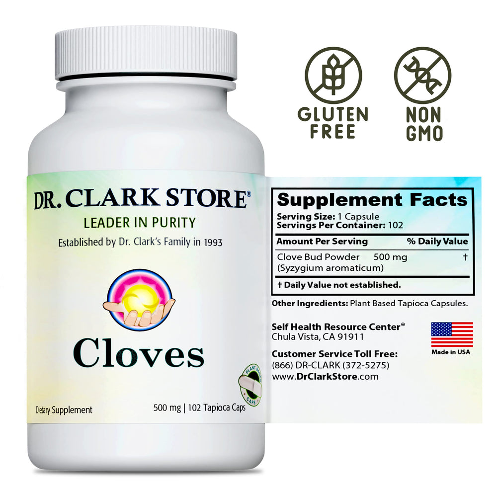 Usage directions for Dr Clark Store Cloves Vegetarian capsules