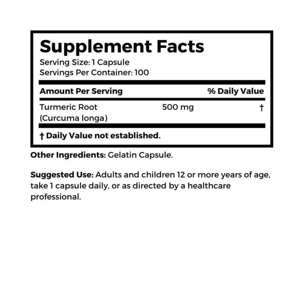 Turmeric Curcumin bottle on white background