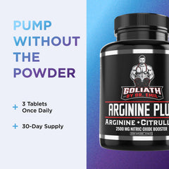 Arginine and Citrulline Malate 2:1 ratio graphic on label