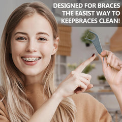 Product label showing mint flavor and braces compatibility