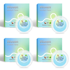 Dr. Emma Woven dental floss coconut oil-infused expanding floss mint blue 33-yard pack of 4