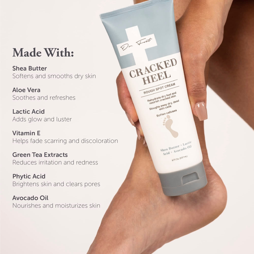 Dr. Foot lactic acid exfoliation focuses on removing dead skin for smoother feet.