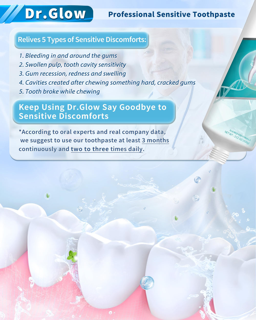 Gentle formula soothing gums illustration