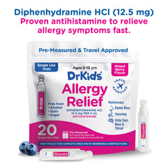 Dr. Kids alcohol-free, dye-free formula with sugar-free labeling.