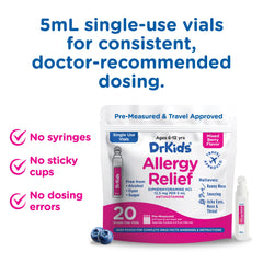 Dr. Kids precise-dosage vials ready for accurate dosing at home.