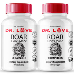 Bottle of Dr. Love Roar Lion’s Mane capsules