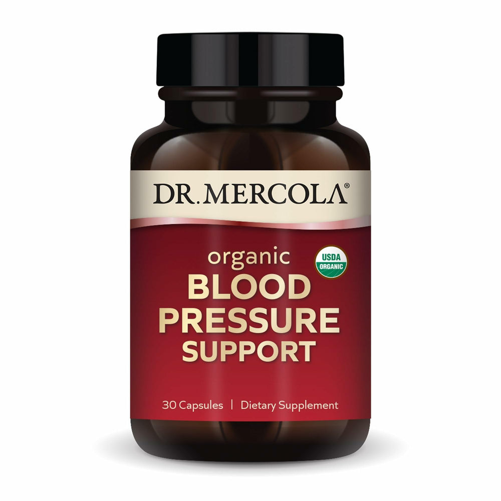 Dr. Mercola Organic Blood Pressure Support bottle with label