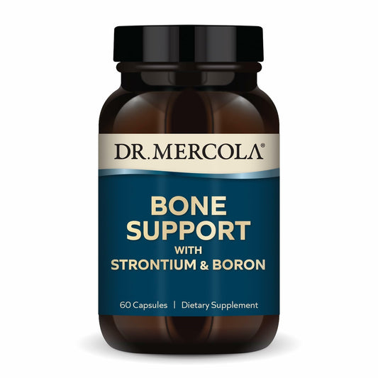Dr. Mercola Bone Support bottle label with Strontium and Boron
