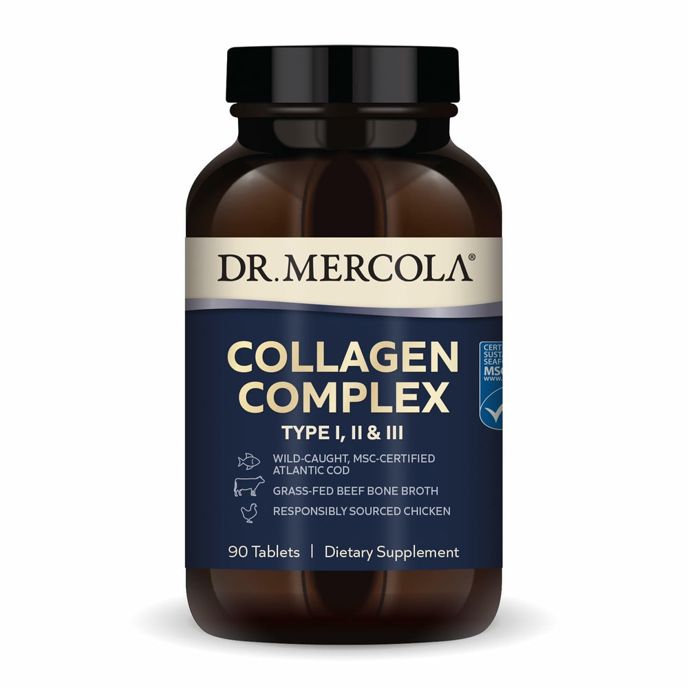 Dr. Mercola Collagen Complex bottle front for daily skin and connective tissue support