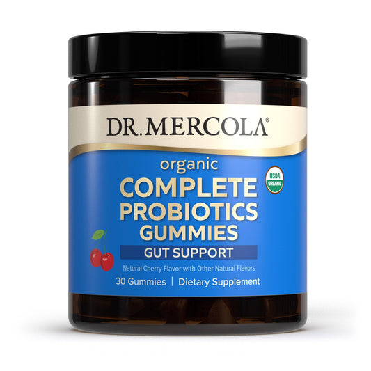 Front label of Dr. Mercola Complete Probiotics Gummies, 30 servings