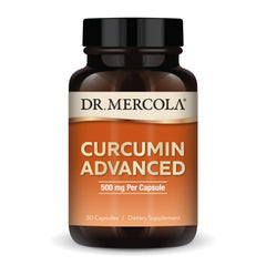 Front view of Dr. Mercola Curcumin Advanced bottle