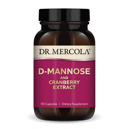 Dr Mercola D-Mannose and Cranberry Extract bottle – 60 capsules