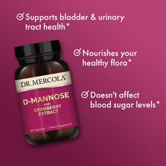Close-up of D-Mannose and Cranberry Extract ingredients