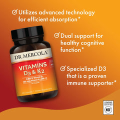Supplement facts panel for D3 & K2