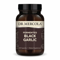 Dr. Mercola Fermented Black Garlic bottle – front view