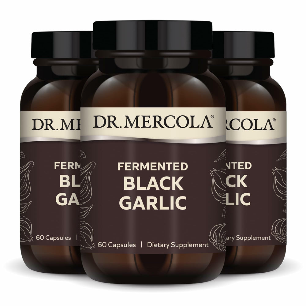 Dr. Mercola Fermented Black Garlic bottle - 90 servings (180 capsules)