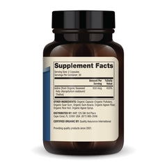 Close-up of Iodine capsules and bottle