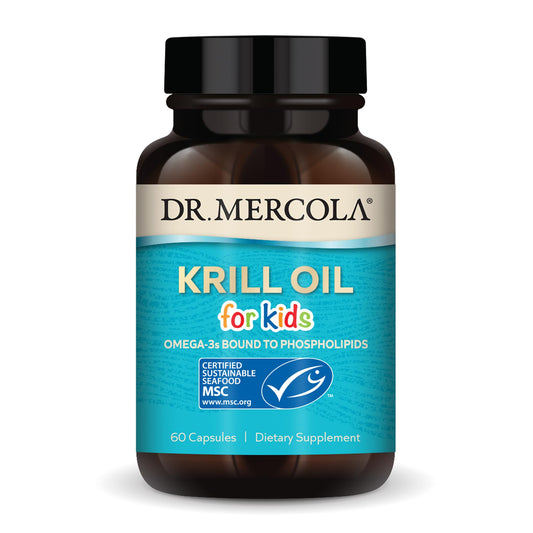 Dr. Mercola Krill Oil for Kids bottle – 60 capsules