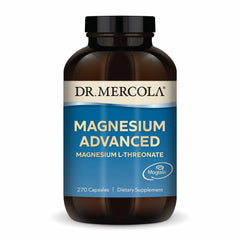 Dr. Mercola Magnesium Advanced bottle closeup for daily wellness support.