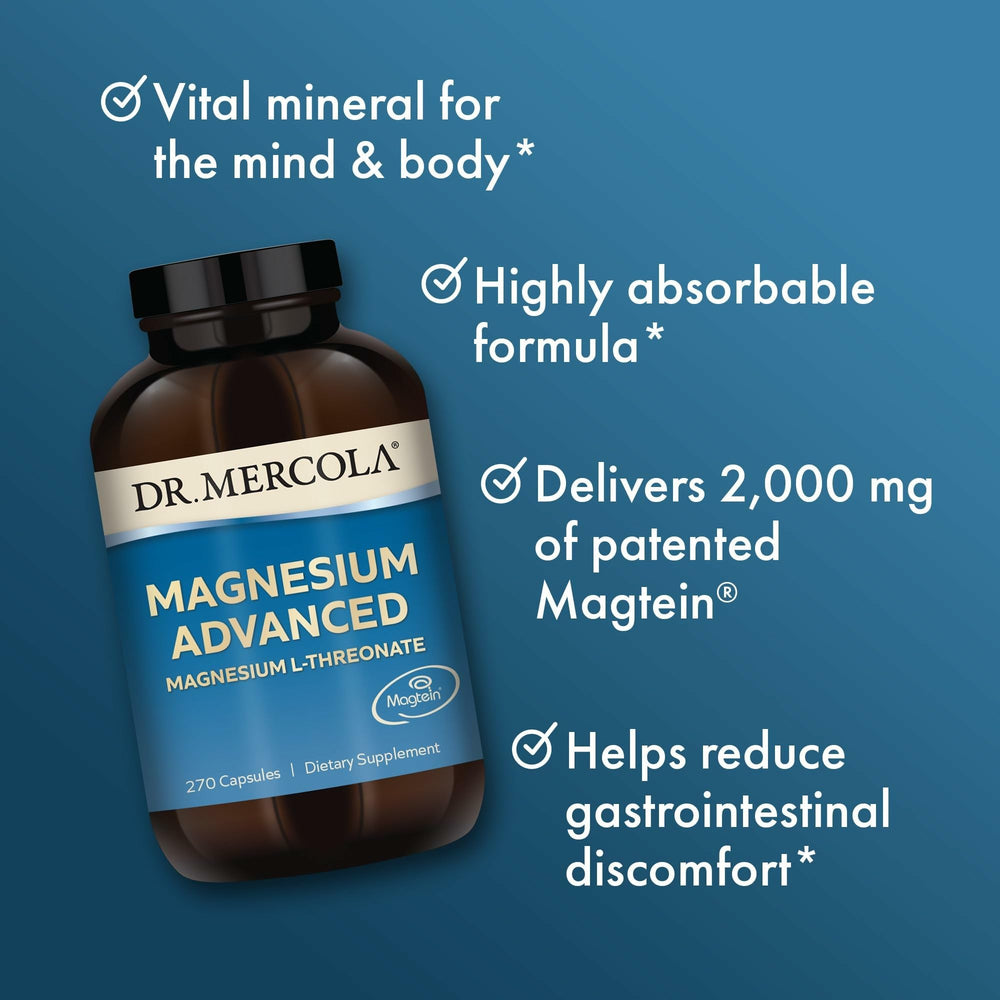 Dr. Mercola Magnesium Advanced serving suggestion for daily intake.