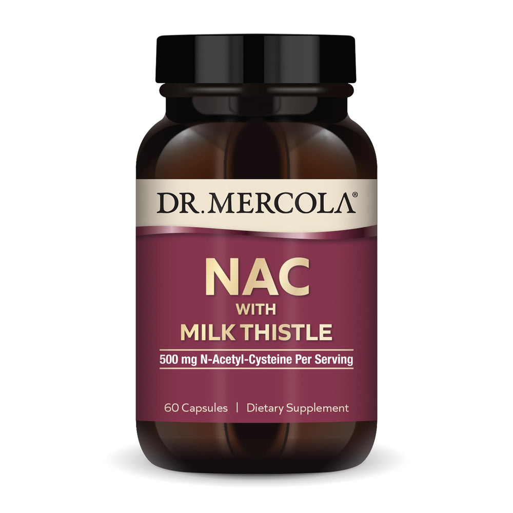 Dr. Mercola NAC with Milk Thistle bottle front