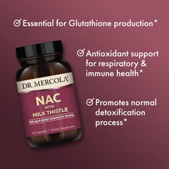 Bottle displaying label with 500 mg NAC per serving