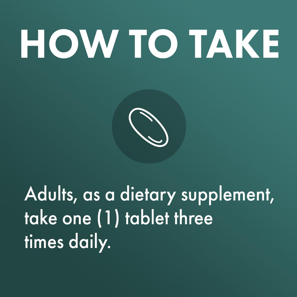 Serving directions for Niacin Vitamin B3 mini tabs