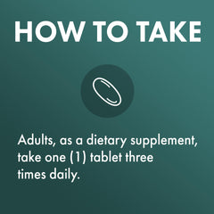 Serving directions for Niacin Vitamin B3 mini tabs