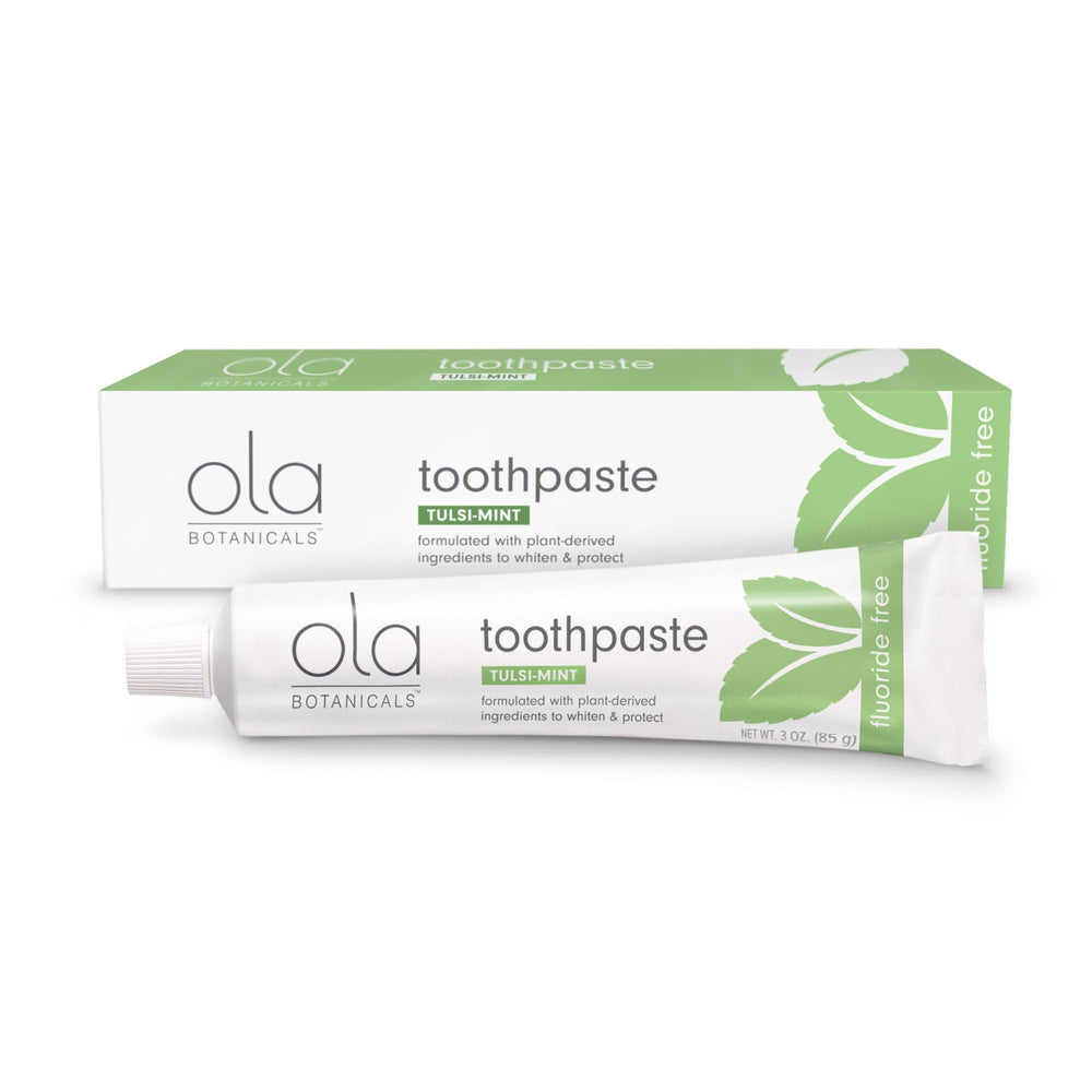 Tube of Dr. Mercola Ola Botanicals Tulsi-Mint toothpaste