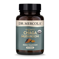 Dr. Mercola Organic Chaga Mushroom bottle with label