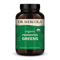 Dr. Mercola Organic Fermented Greens bottle – 30 servings, 180 capsules