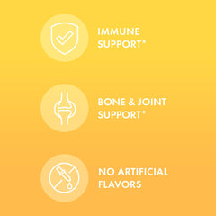 Kid-friendly dietary supplement supporting bone and immune health