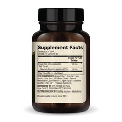 Ingredients label showing Pine Bark Extract and OPCs