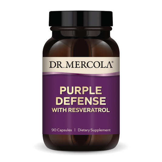 Dr. Mercola Purple Defense bottle label with branding