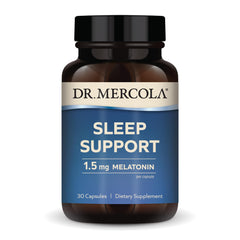 Front view of Dr. Mercola Sleep Support with Melatonin bottle